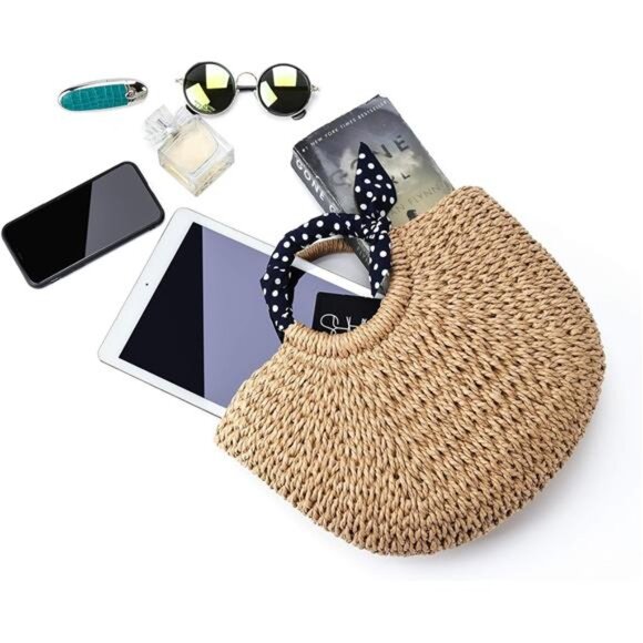 Summer Beach bag,Handmade Large Straw Tote Bag Womens Handbag - Picture 6 of 7